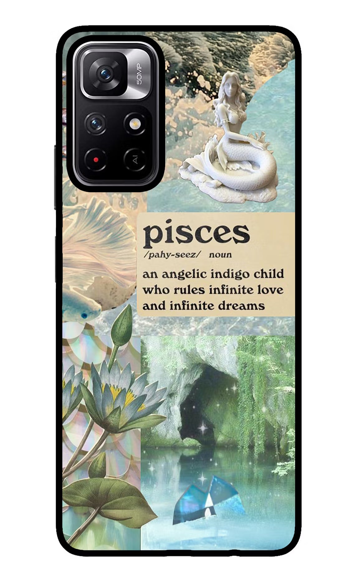 Pisces Zodiac Redmi Note 11T 5G Glass Case Back Cover by Casekaro