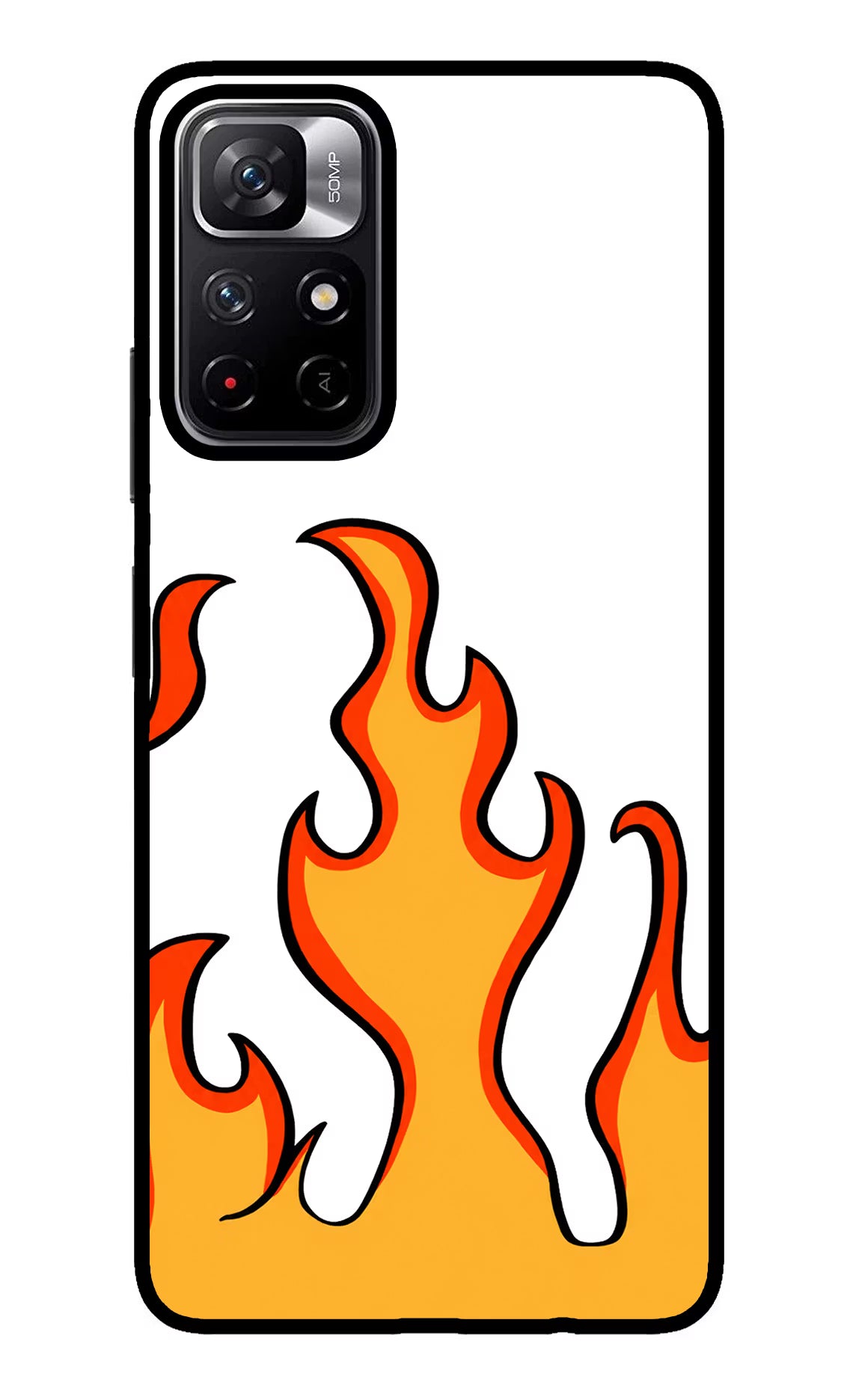 Fired Up – White Redmi Note 11T 5G Glass Case Back Cover by Casekaro