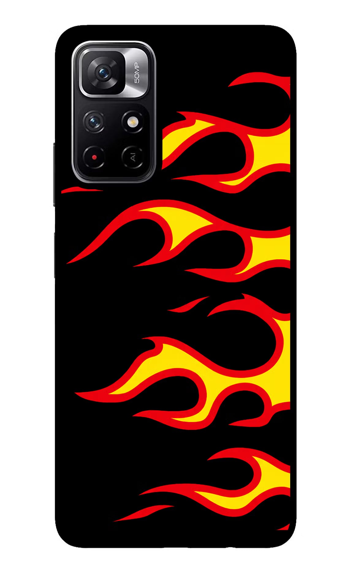 Side Sweep Flames Redmi Note 11T 5G Glass Case