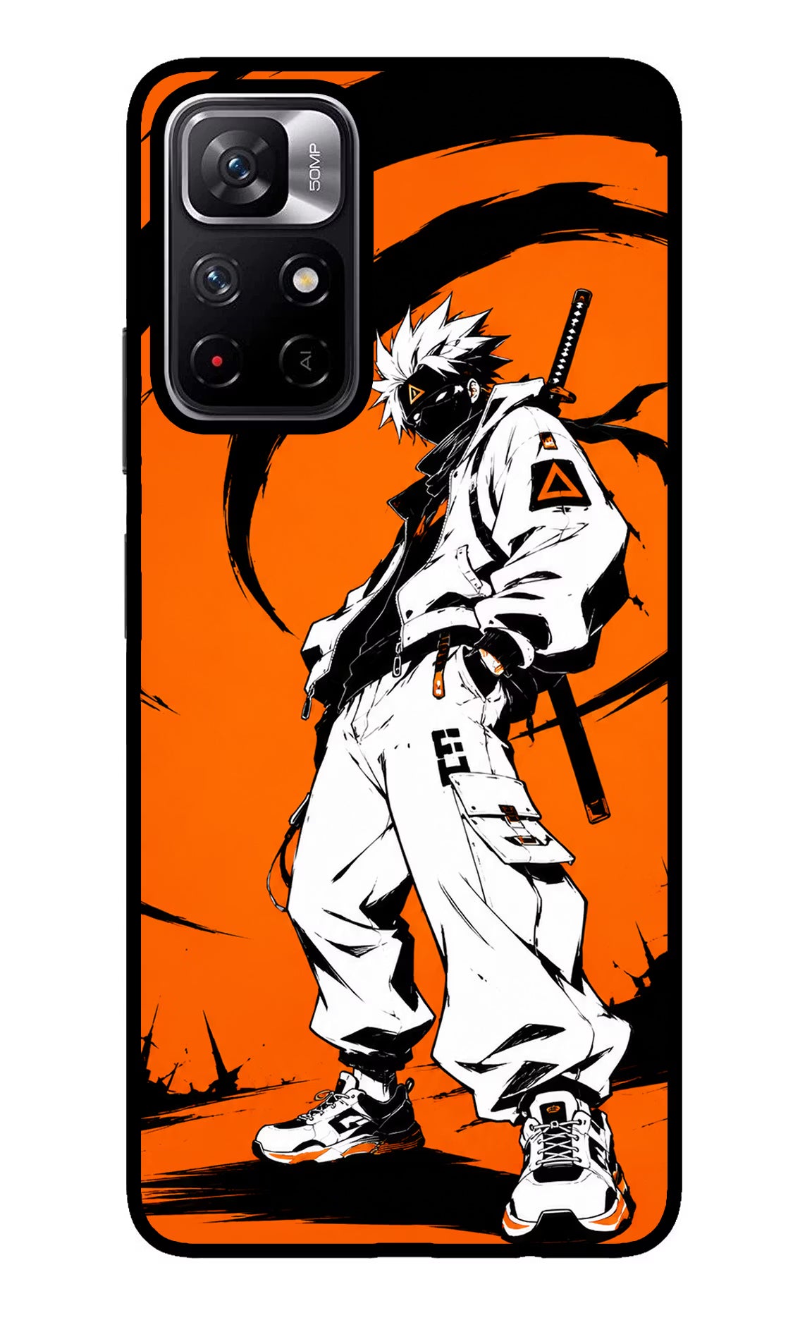 Street Samurai  Redmi Note 11T 5G Glass Case Back Cover by Casekaro