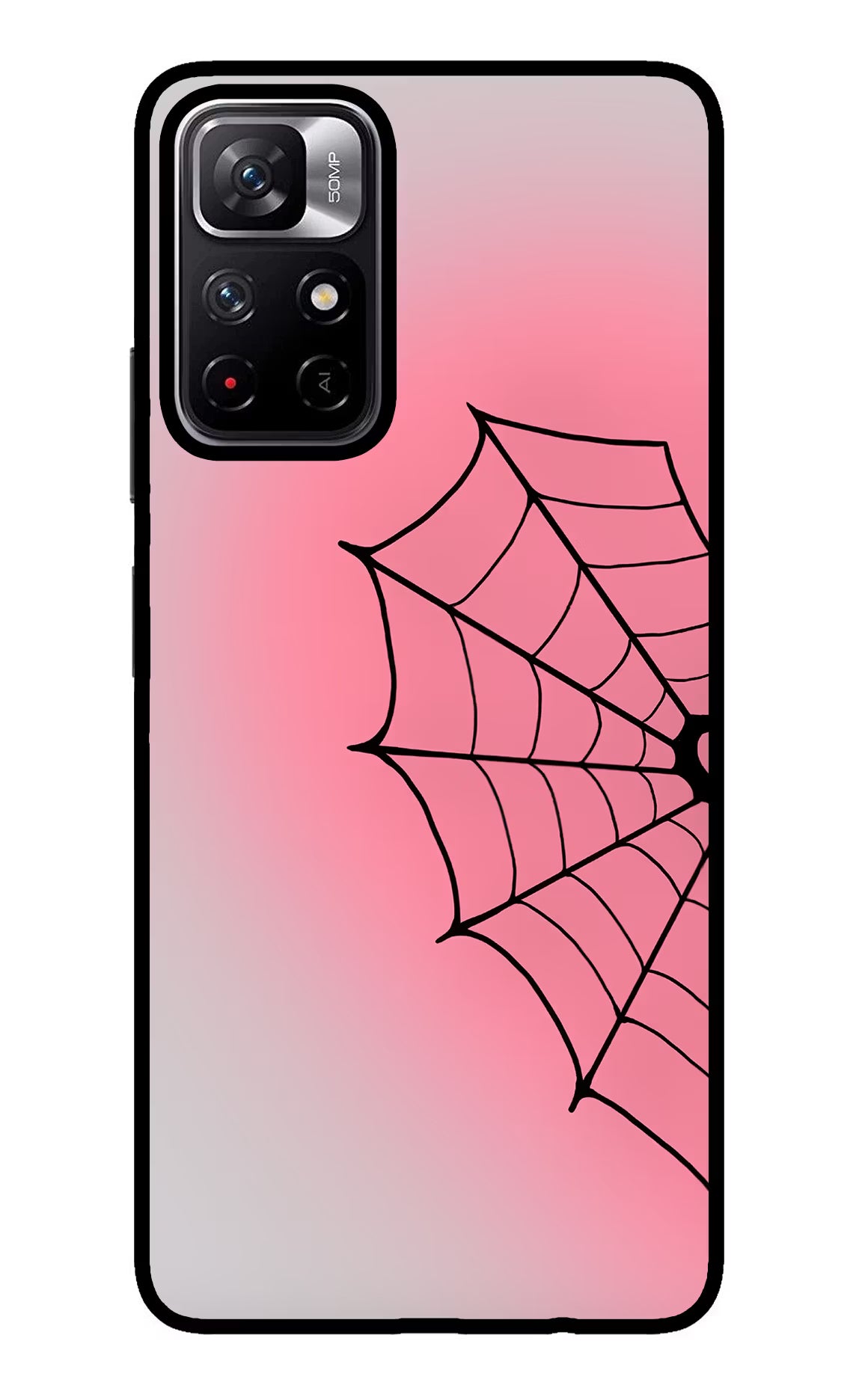 Pink Web Redmi Note 11T 5G Glass Case