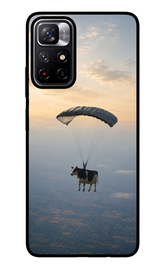Skydiving Cow Redmi Note 11T 5G Glass Case