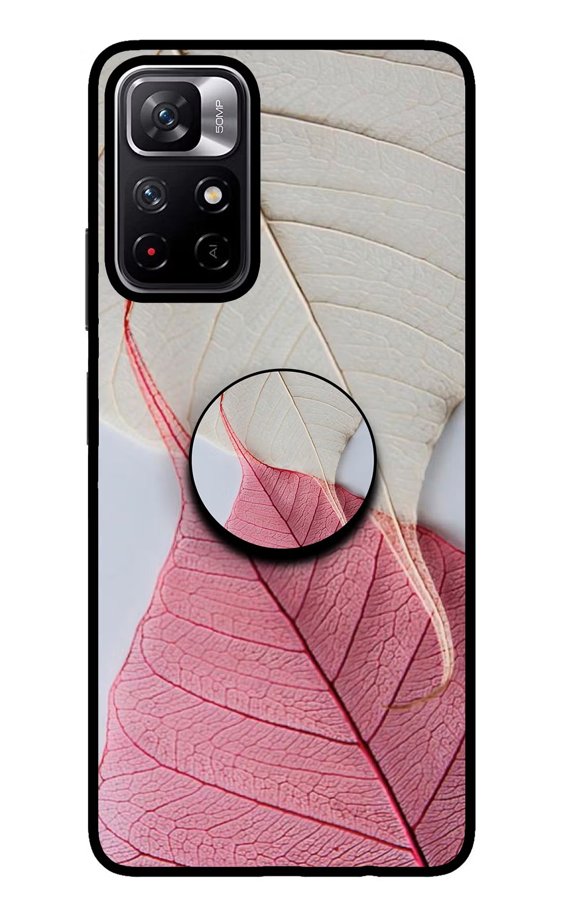 White Pink Leaf Redmi Note 11T 5G Pop Case by Casekaro