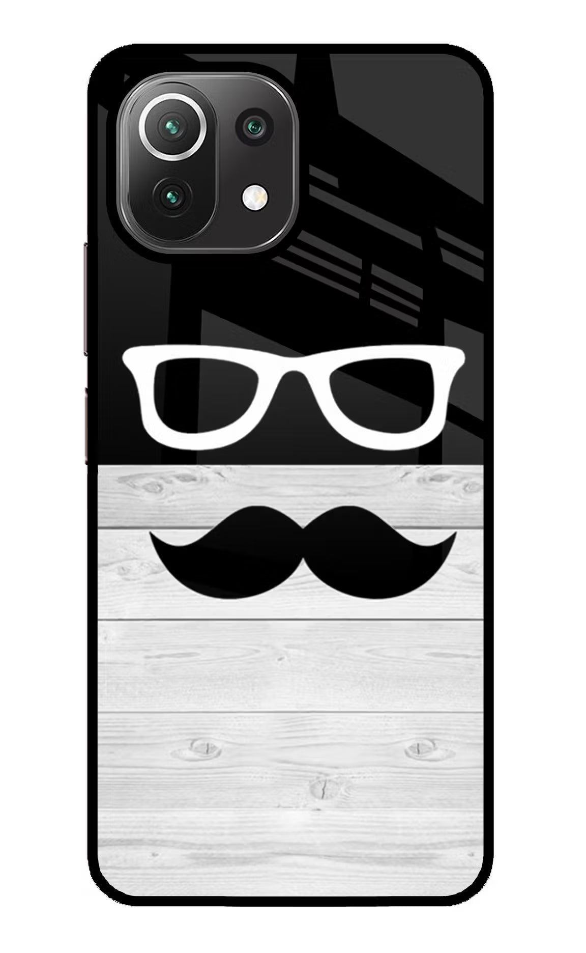 Mustache Mi 11 Lite NE 5G Glass Case Back Cover by Casekaro