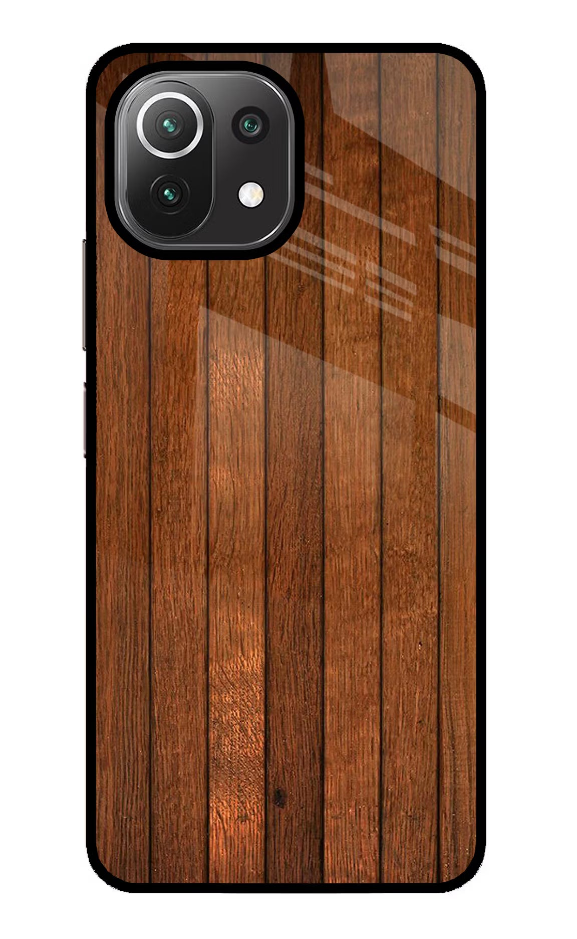 Wooden Artwork Bands Mi 11 Lite NE 5G Glass Case Back Cover by Casekaro