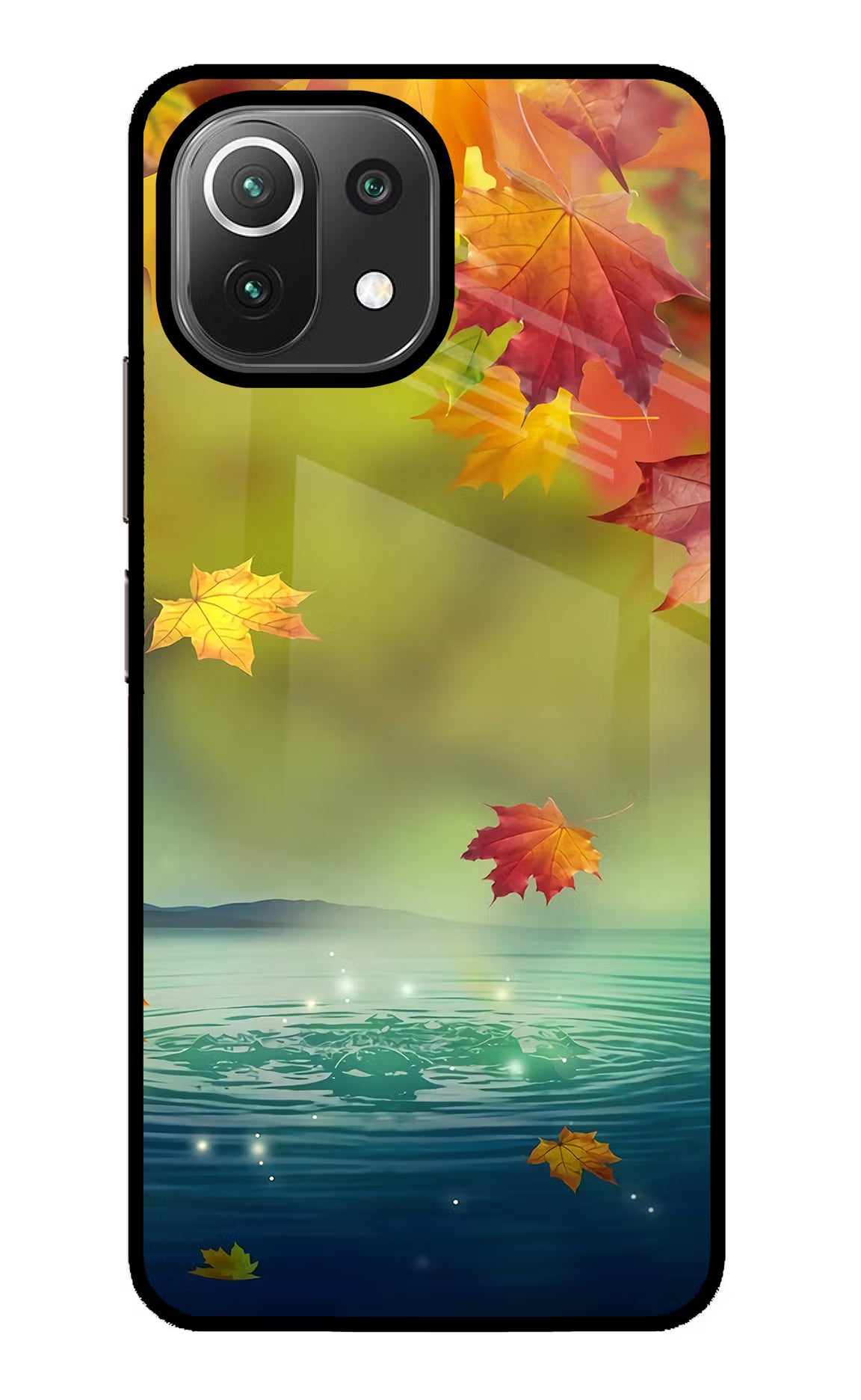 Flowers Mi 11 Lite NE 5G Glass Case Back Cover by Casekaro