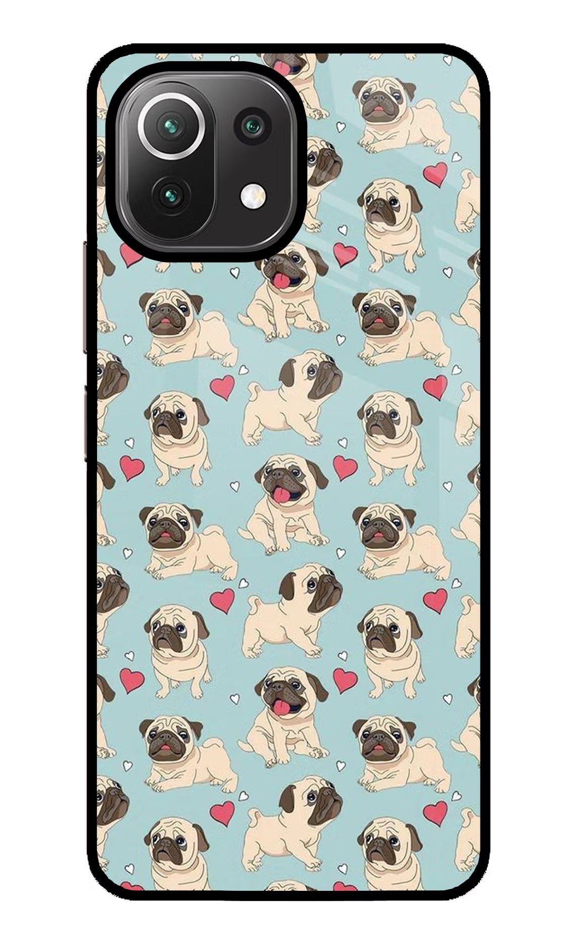 Pug Dog Mi 11 Lite NE 5G Glass Case Back Cover by Casekaro