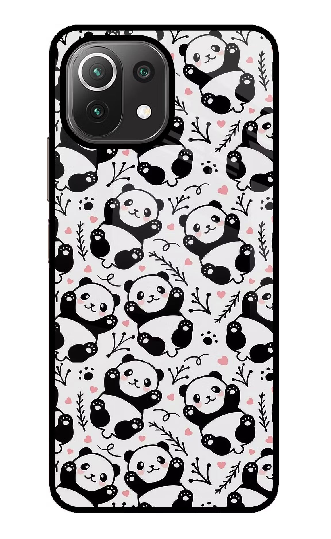 Cute Panda Mi 11 Lite NE 5G Glass Case Back Cover by Casekaro