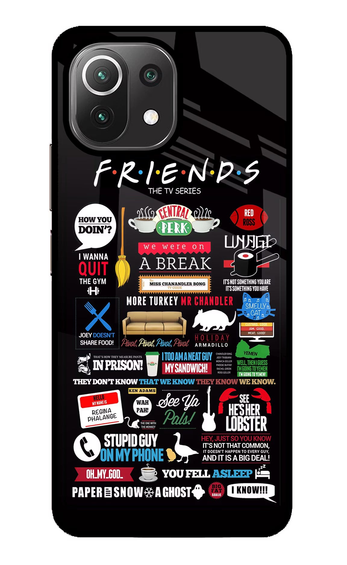 FRIENDS Mi 11 Lite NE 5G Glass Case Back Cover by Casekaro