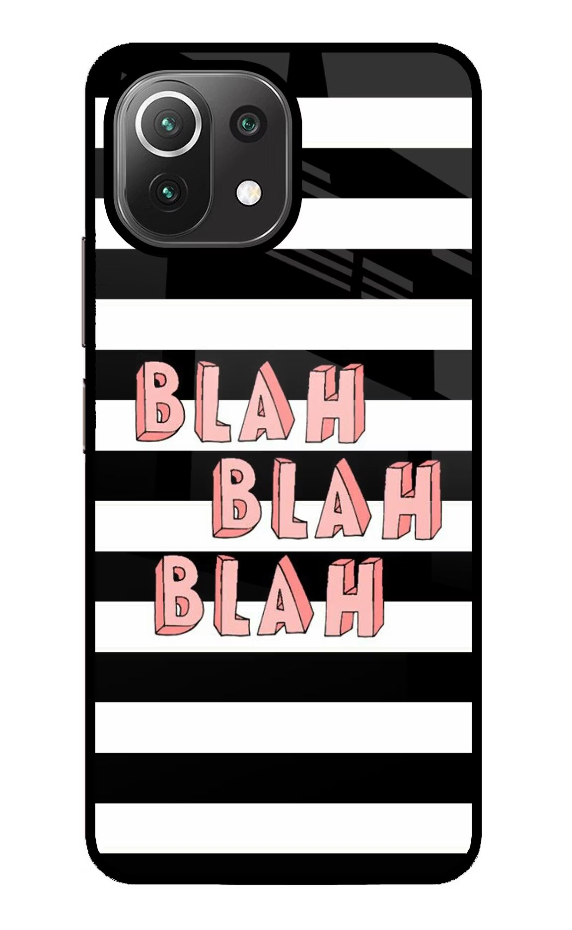 Blah Blah Blah Mi 11 Lite NE 5G Glass Case Back Cover by Casekaro