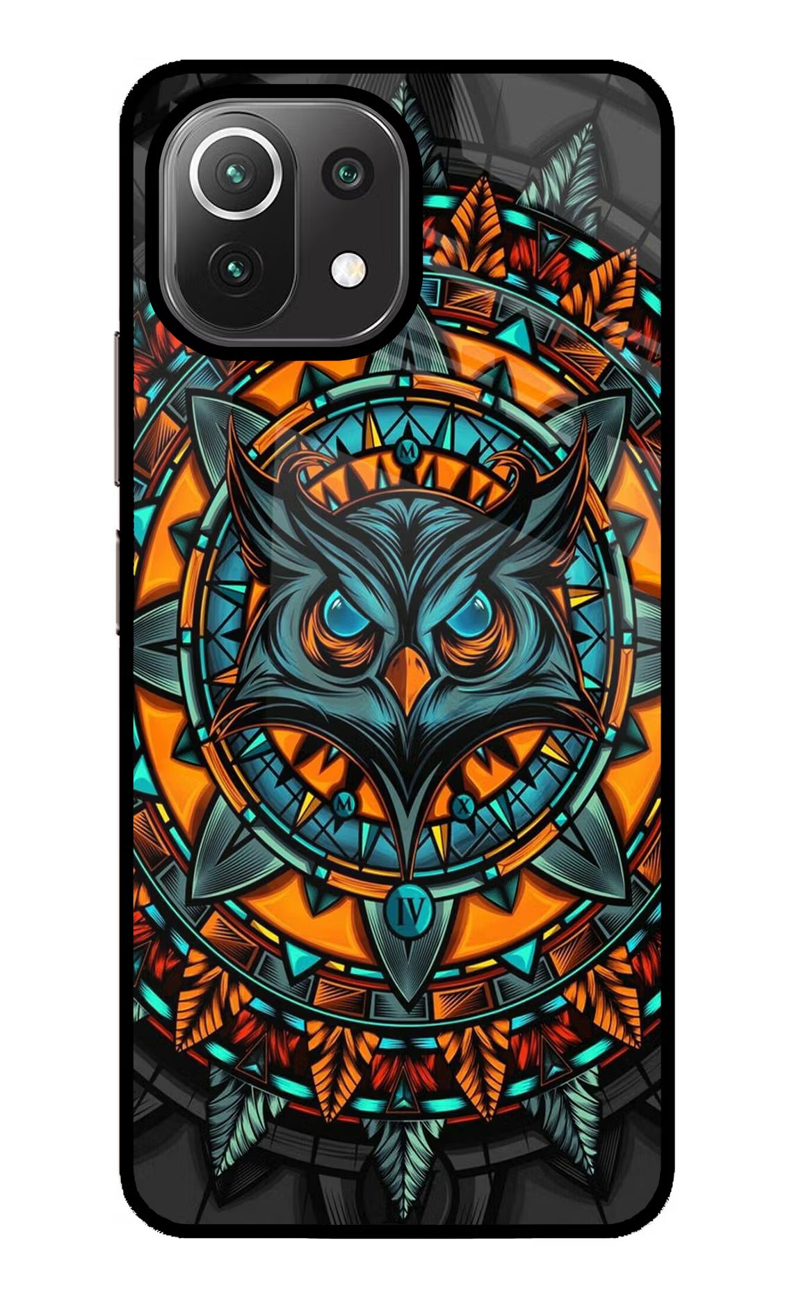 Angry Owl Art Mi 11 Lite NE 5G Glass Case Back Cover by Casekaro