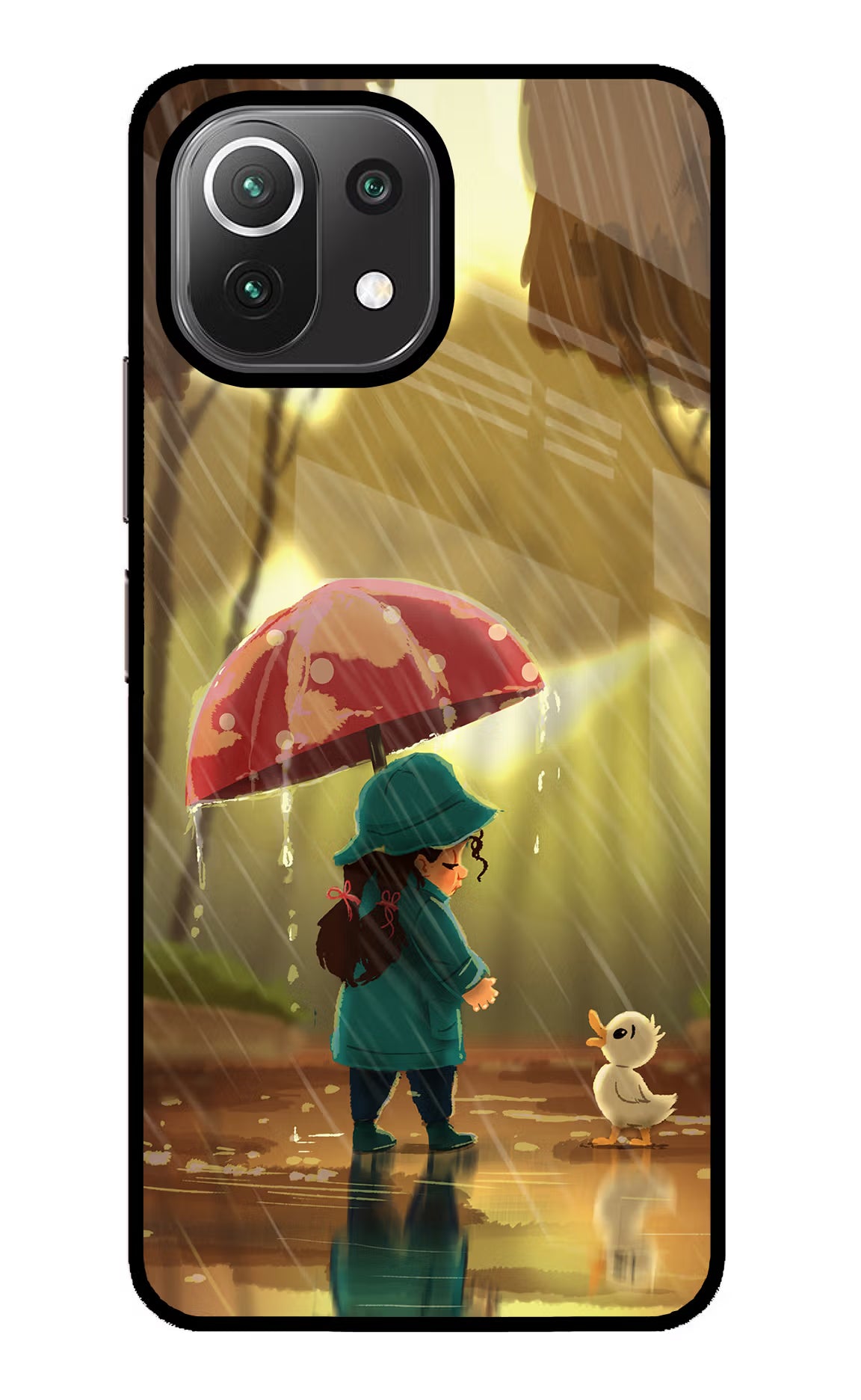 Rainy Day Mi 11 Lite NE 5G Glass Case Back Cover by Casekaro