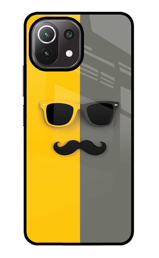 Sunglasses with Mustache Mi 11 Lite NE 5G Glass Case