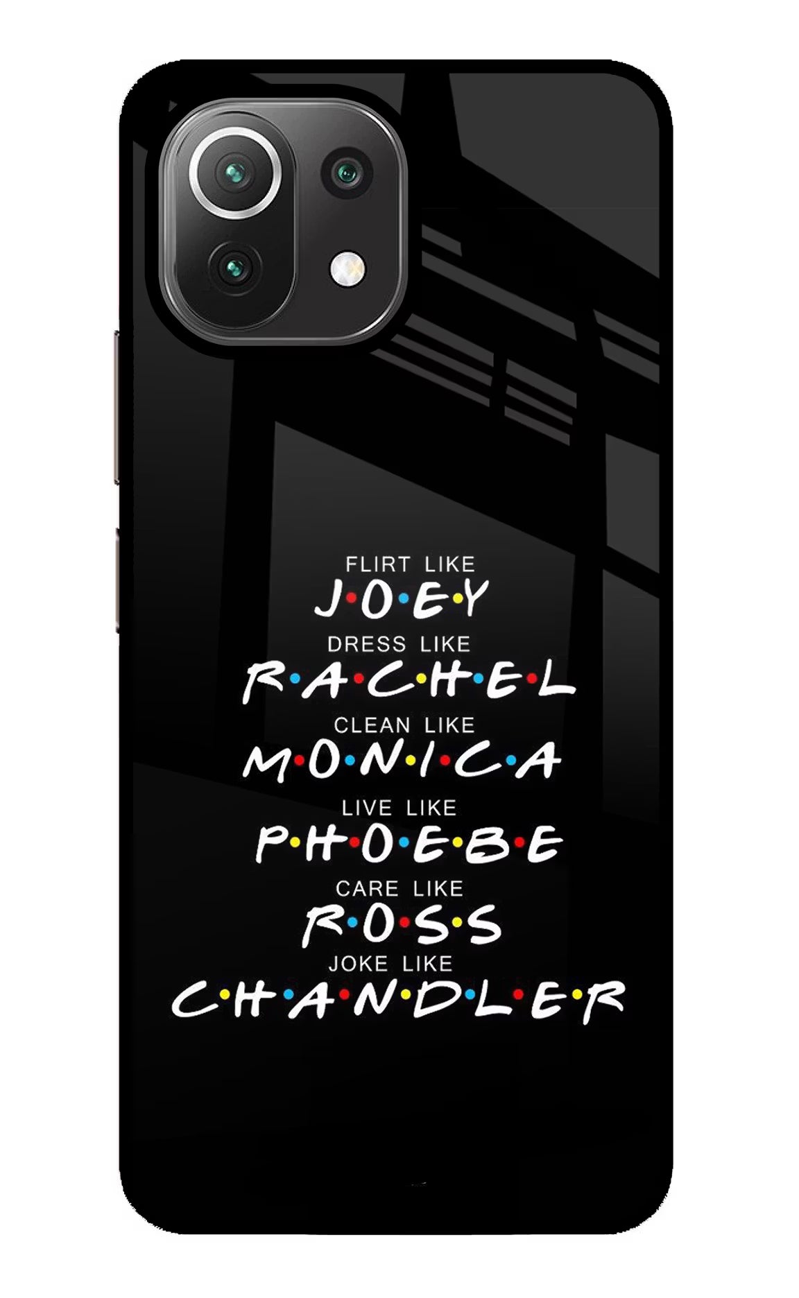 FRIENDS Character Mi 11 Lite NE 5G Glass Case Back Cover by Casekaro