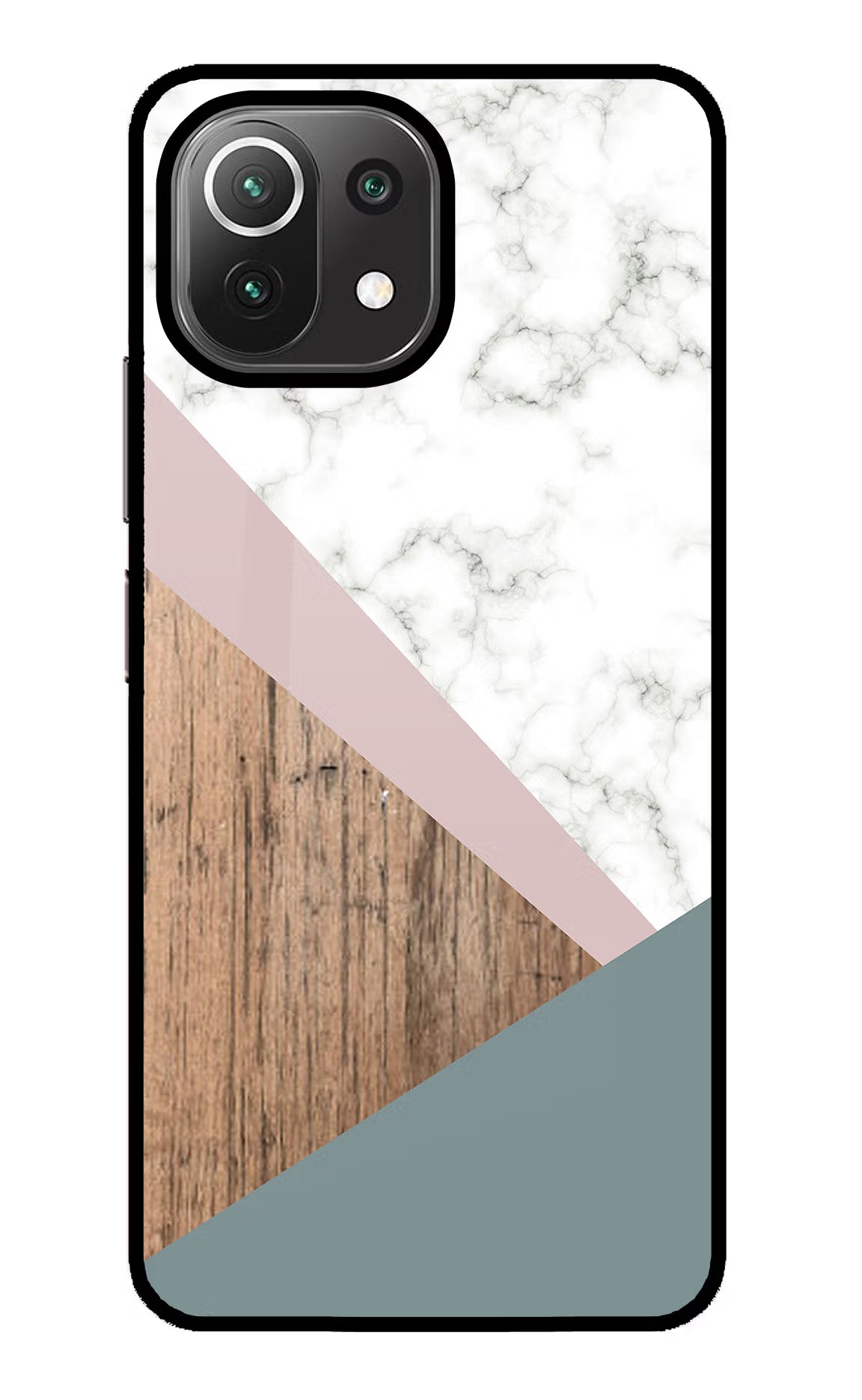 Marble wood Abstract Mi 11 Lite NE 5G Glass Case