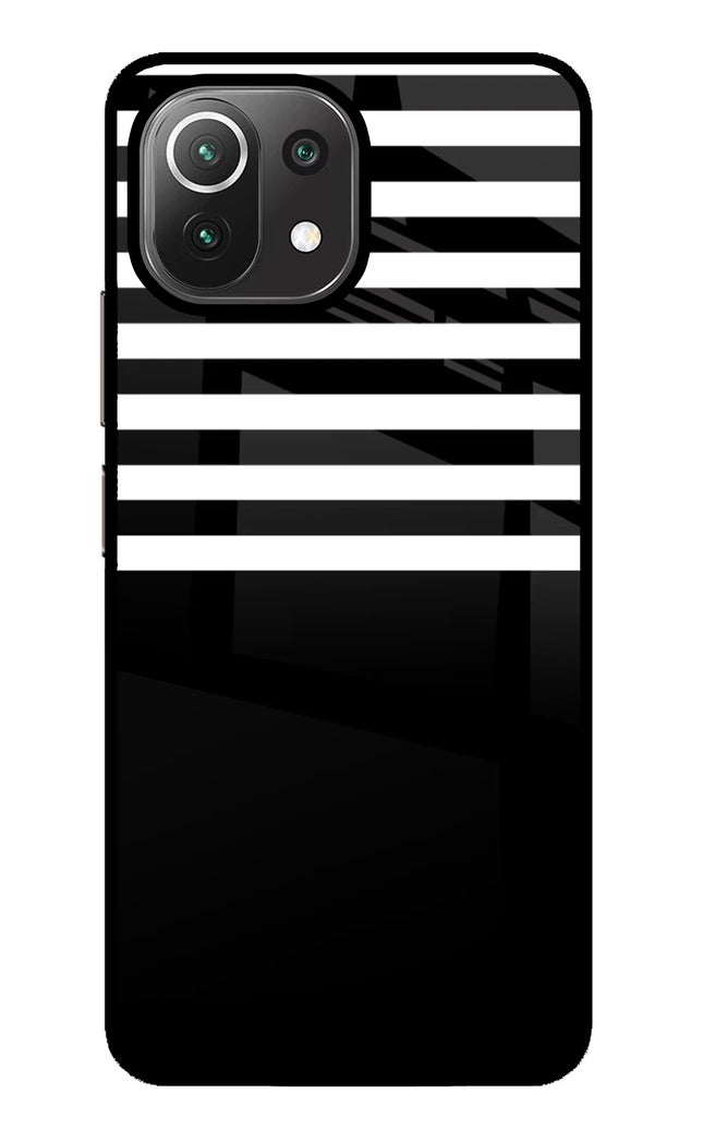 Black and White Print Mi 11 Lite NE 5G Glass Case