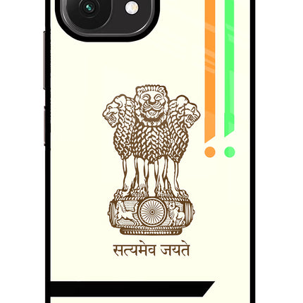 Satyamev Jayate Brown Logo Mi 11 Lite NE 5G Glass Case Back Cover by Casekaro
