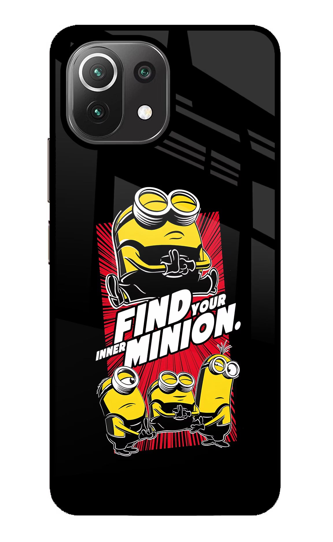 Find your inner Minion Mi 11 Lite NE 5G Glass Case Back Cover by Casekaro