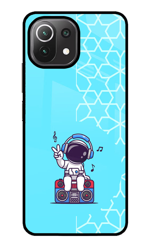 Cute Astronaut Chilling Mi 11 Lite NE 5G Glass Case