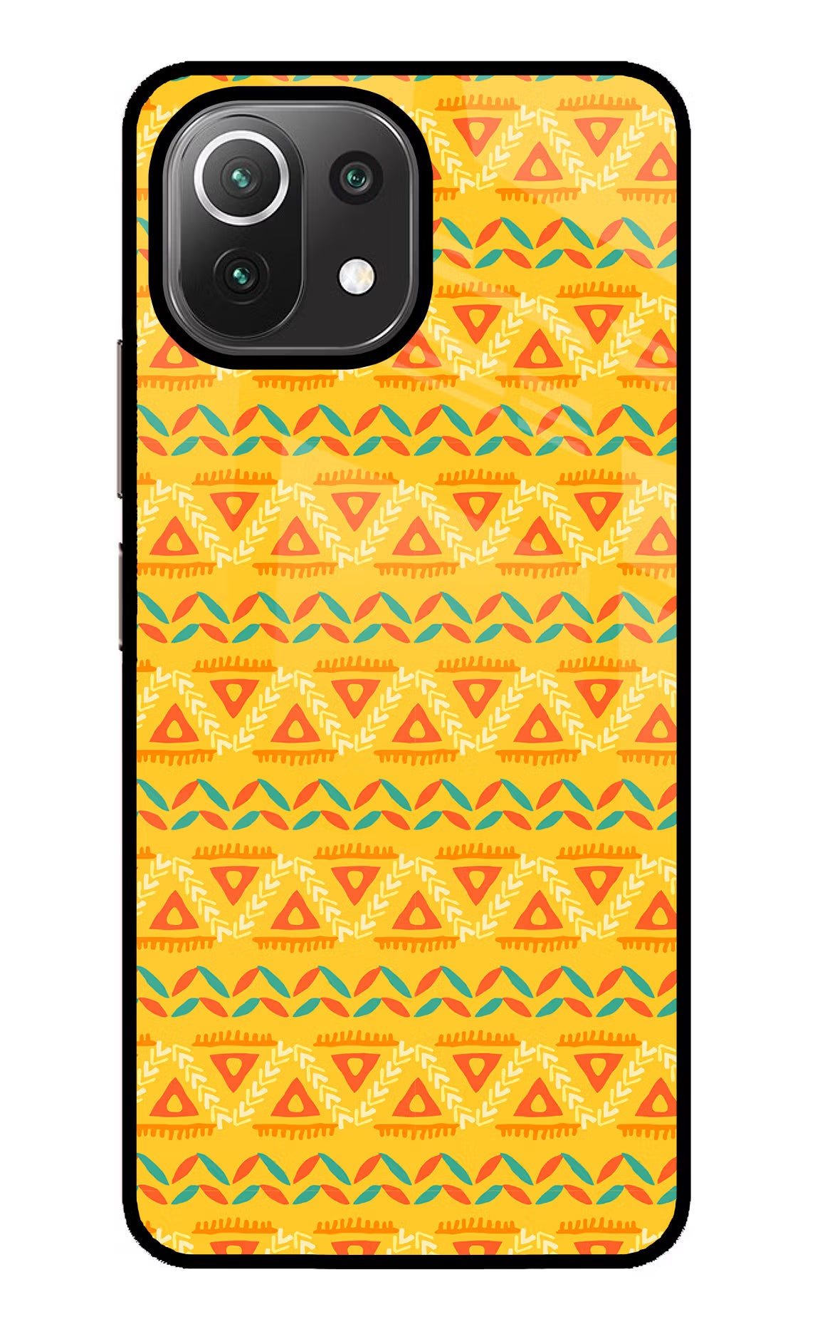 Tribal Pattern Mi 11 Lite NE 5G Glass Case Back Cover by Casekaro