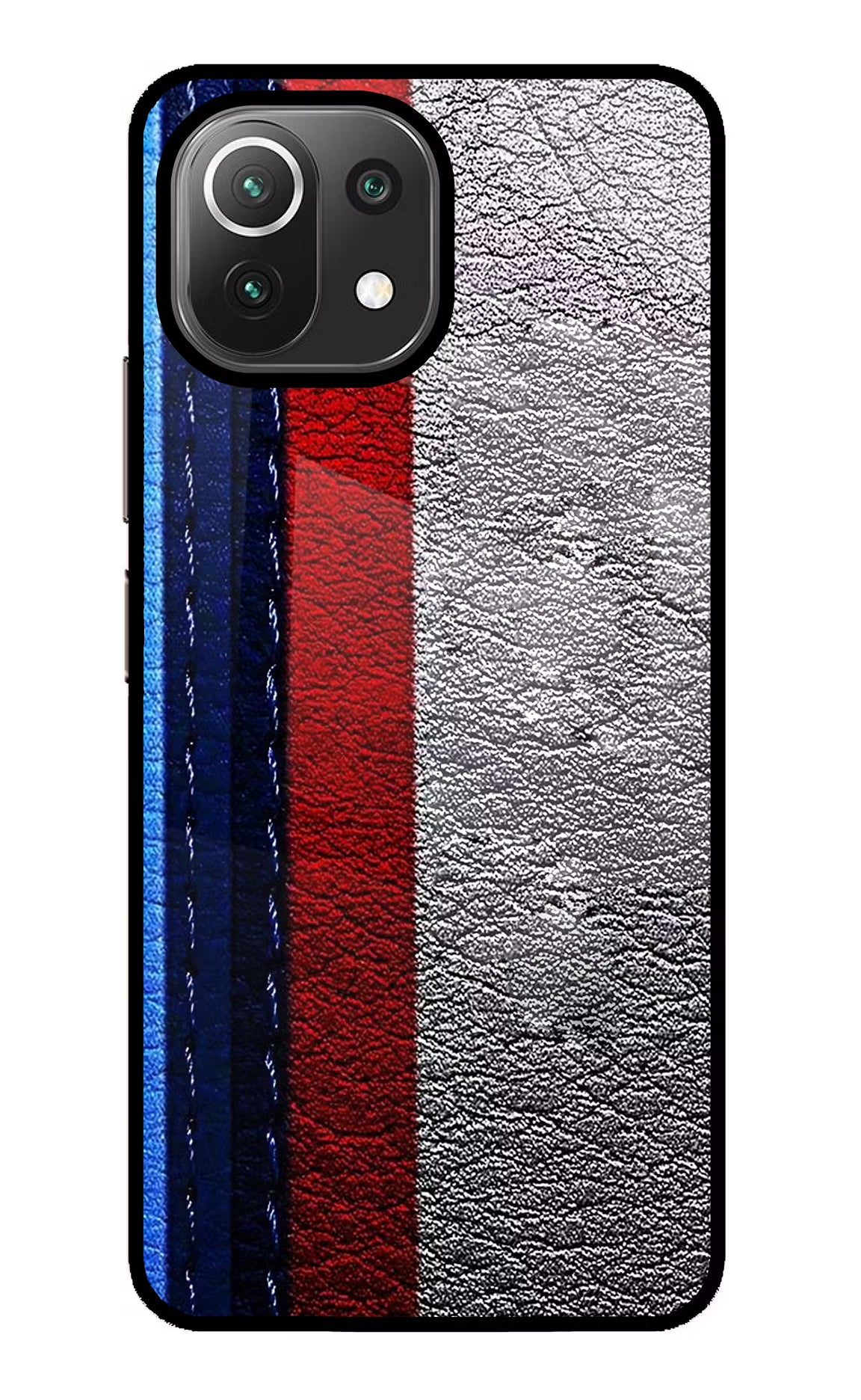 BMW Stripes Mi 11 Lite NE 5G Glass Case Back Cover by Casekaro