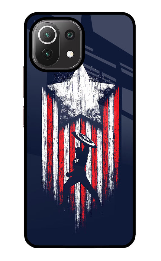 Captain America Marvel Art Mi 11 Lite NE 5G Glass Case