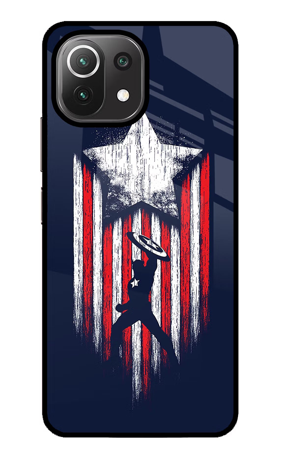 Captain America Marvel Art Mi 11 Lite NE 5G Glass Case Back Cover by Casekaro