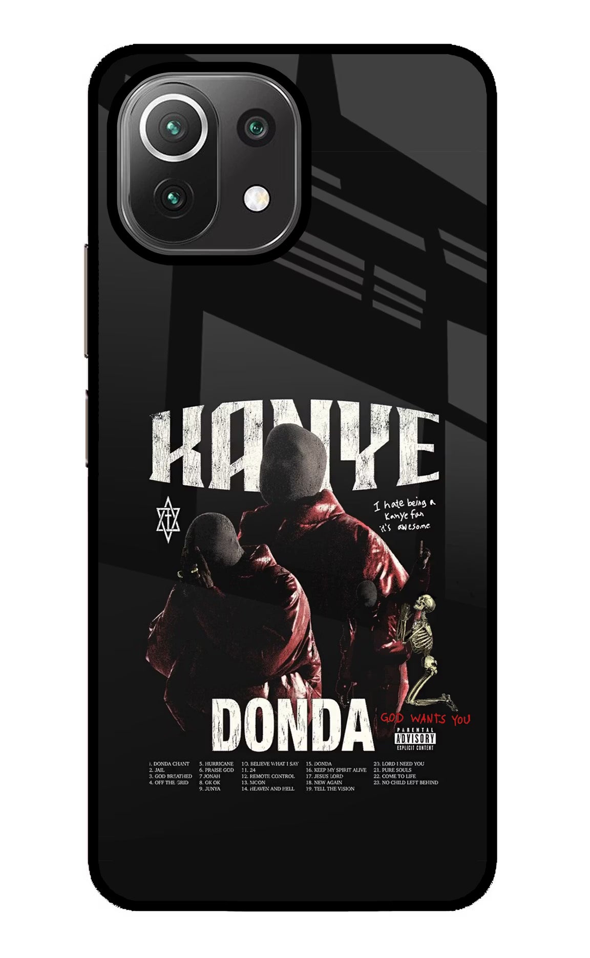 Donda Kanye West Mi 11 Lite NE 5G Glass Case Back Cover by Casekaro