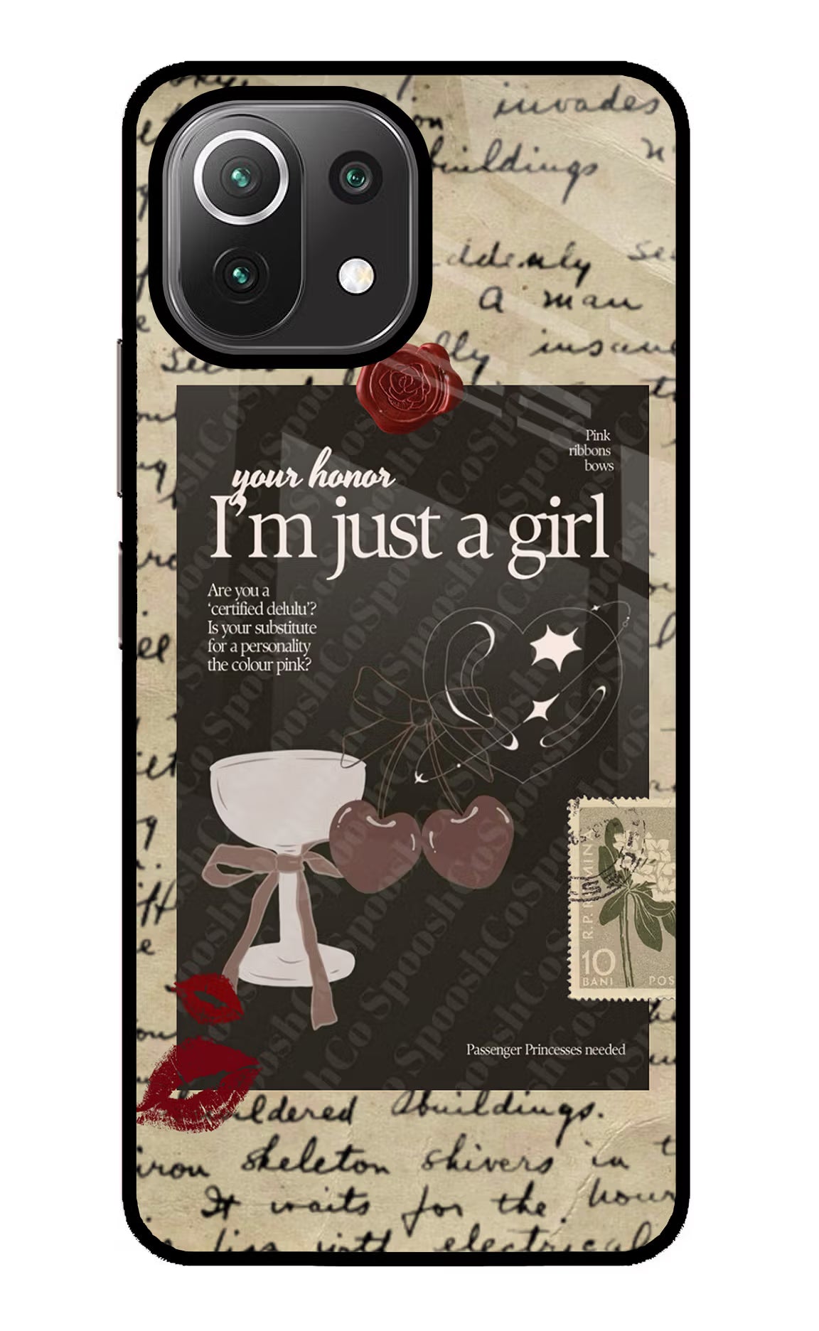 I am just a girl Mi 11 Lite NE 5G Glass Case Back Cover by Casekaro