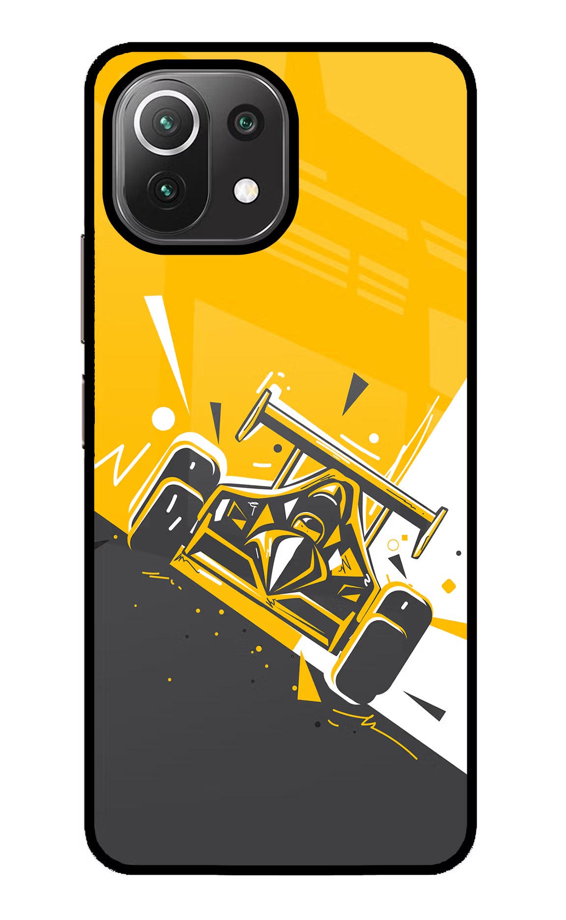 Track King Mi 11 Lite NE 5G Glass Case Back Cover by Casekaro