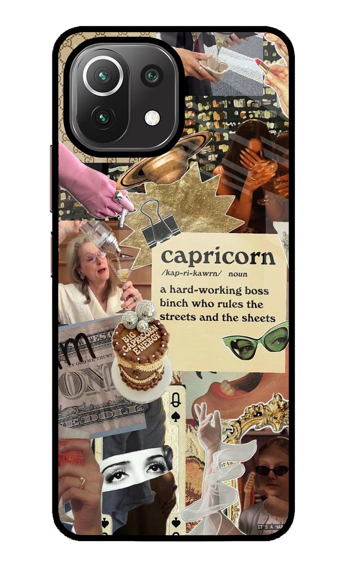 Capricorn Zodiac Mi 11 Lite NE 5G Glass Case Back Cover by Casekaro