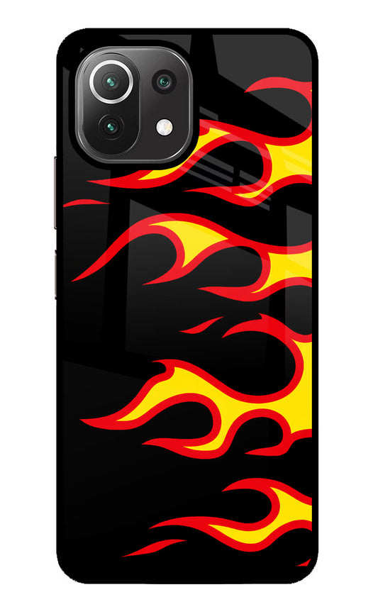Side Sweep Flames Mi 11 Lite NE 5G Glass Case