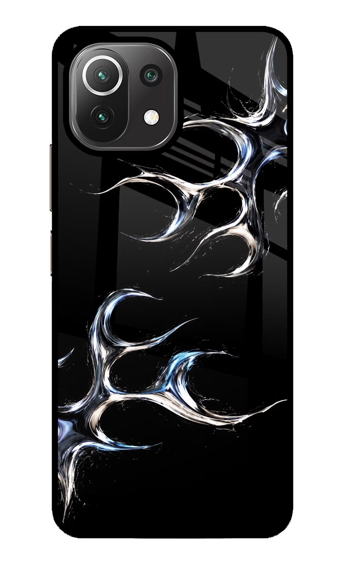 Chrome Tribal Mi 11 Lite NE 5G Glass Case Back Cover by Casekaro