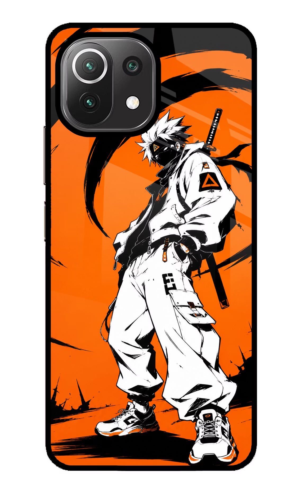 Street Samurai  Mi 11 Lite NE 5G Glass Case Back Cover by Casekaro