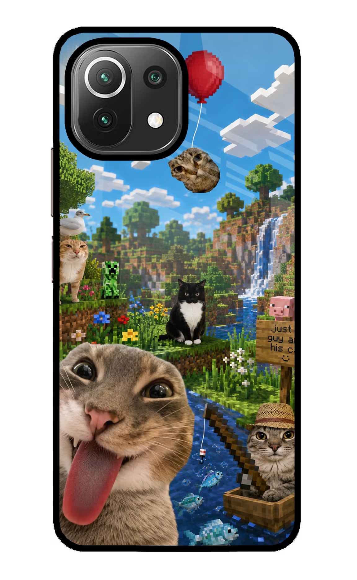 Minecraft Cat Chaos Mi 11 Lite NE 5G Glass Case
