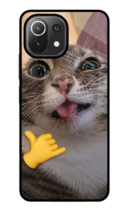 Silly Cat Call Mi 11 Lite NE 5G Glass Case