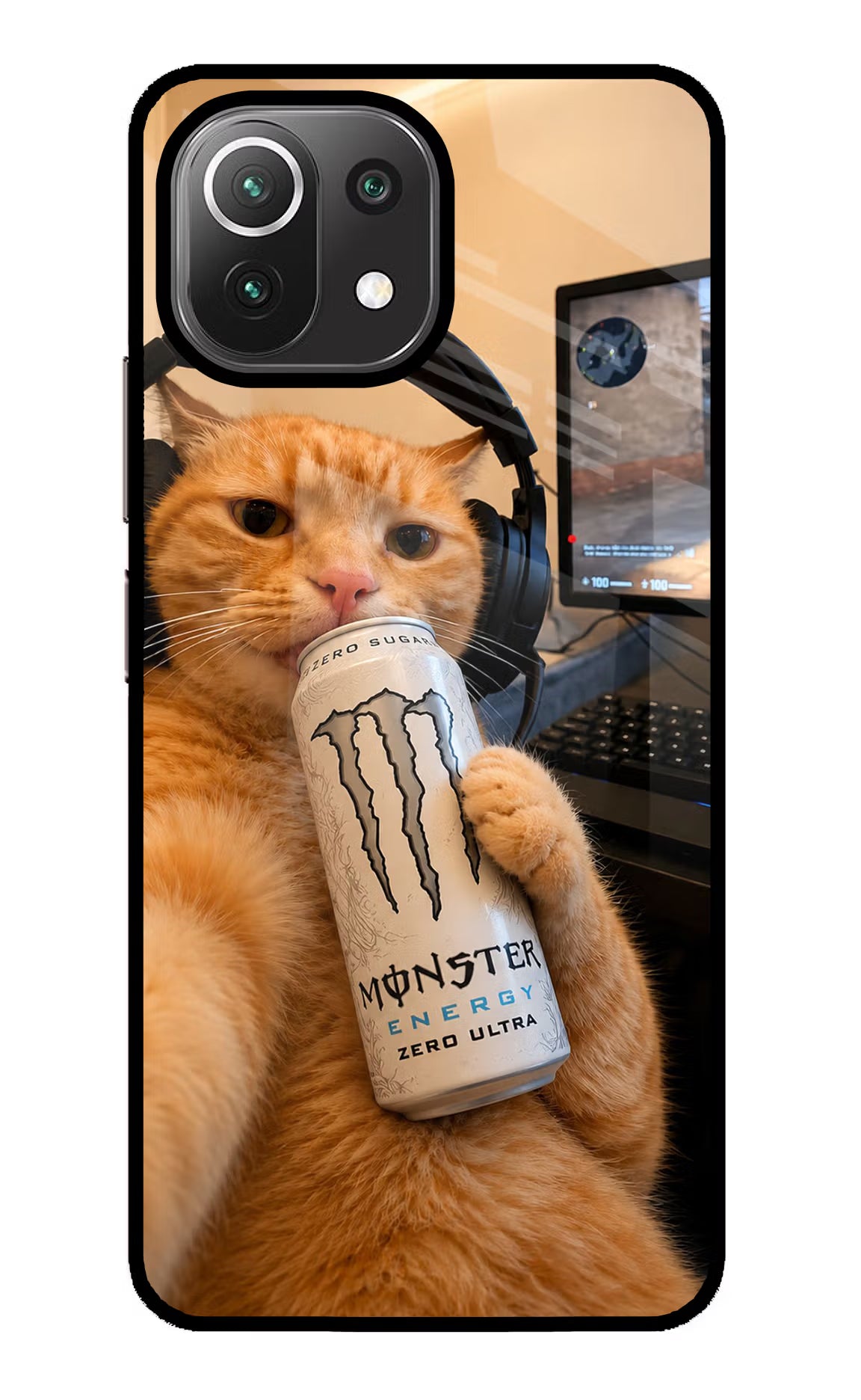 Gamer Cat Energy Mi 11 Lite NE 5G Glass Case