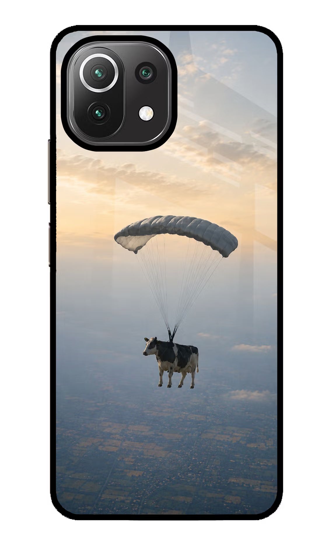 Skydiving Cow Mi 11 Lite NE 5G Glass Case