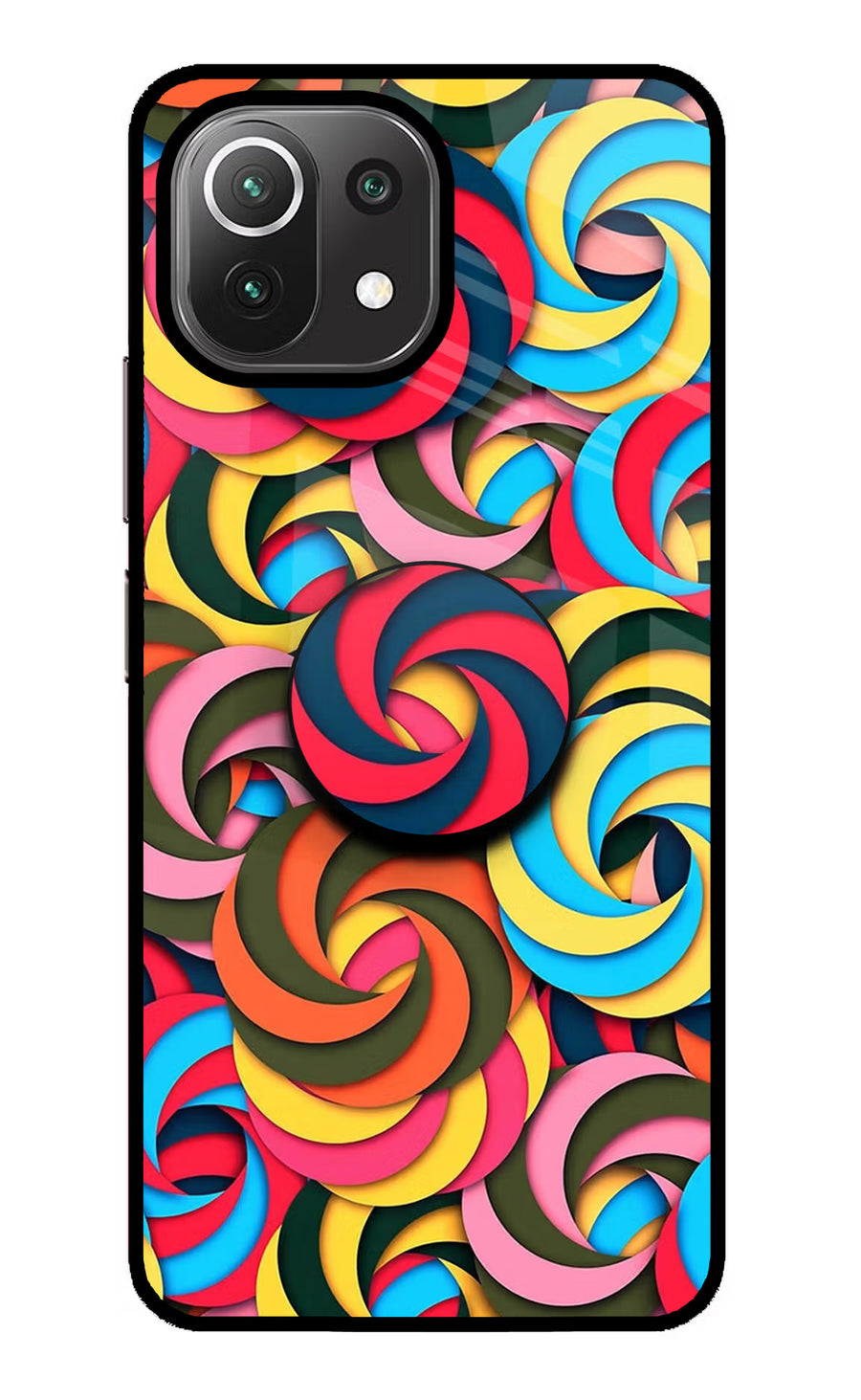Spiral Pattern Mi 11 Lite NE 5G Pop Case, Glass case