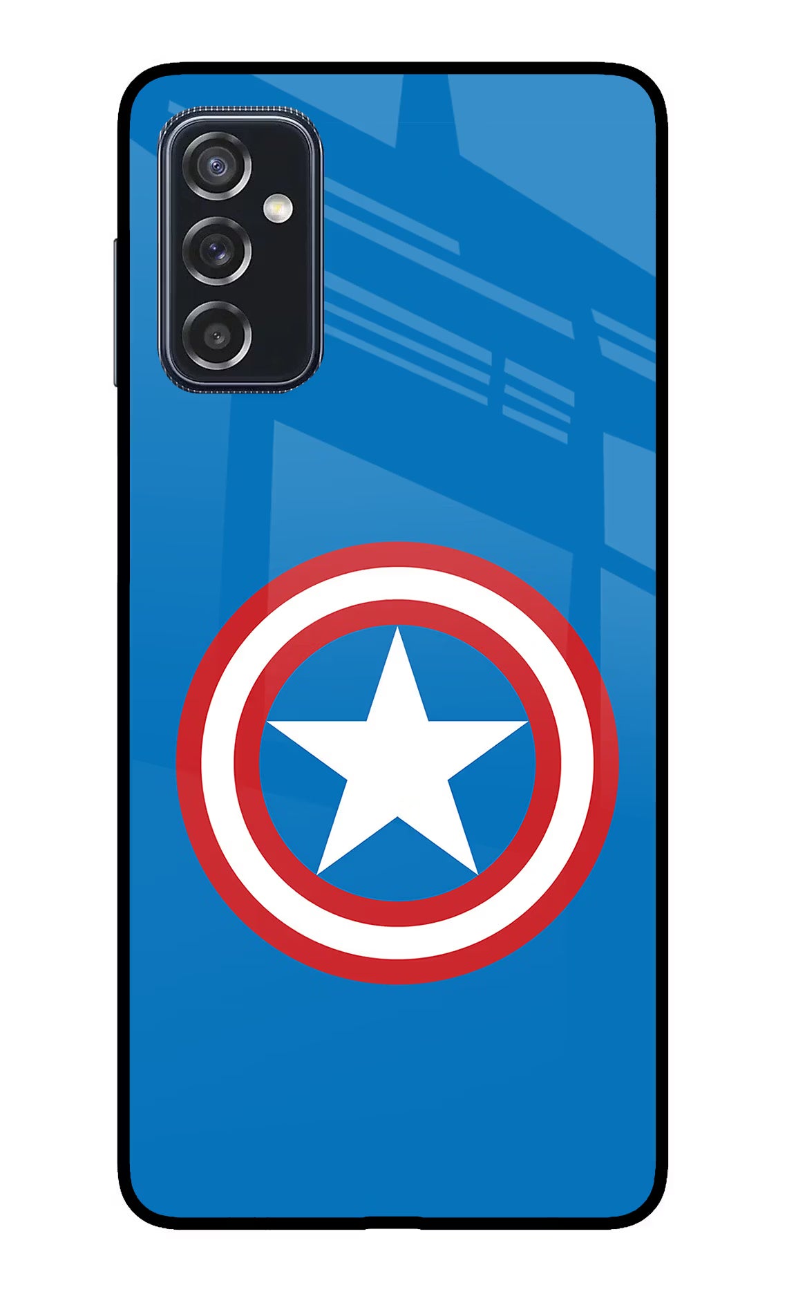 Captain America Logo Samsung M52 5G Glass Case Back Cover by Casekaro