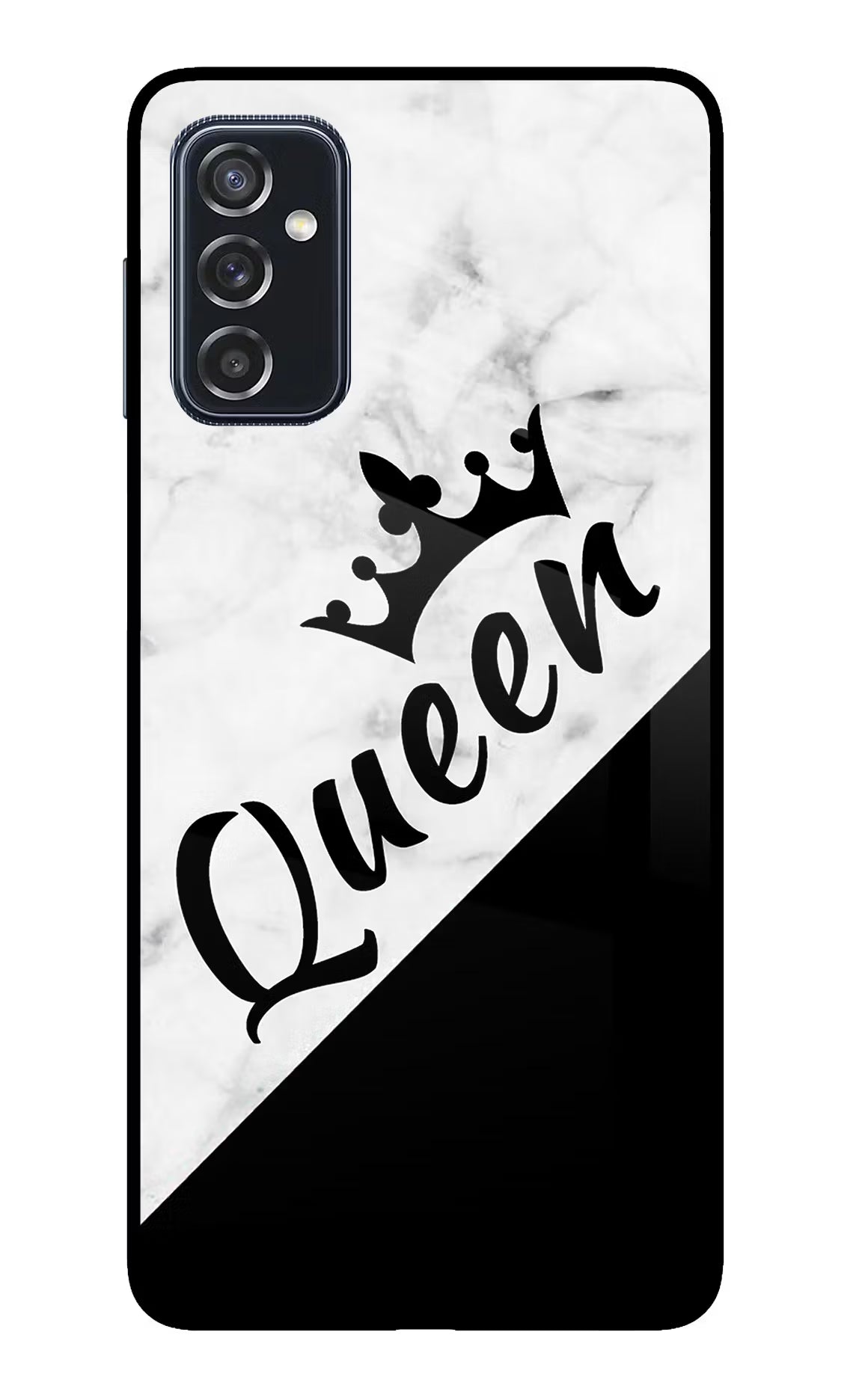Queen Samsung M52 5G Glass Case Back Cover by Casekaro