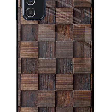 Wooden Cube Design Samsung M52 5G Glass Case Back Cover by Casekaro