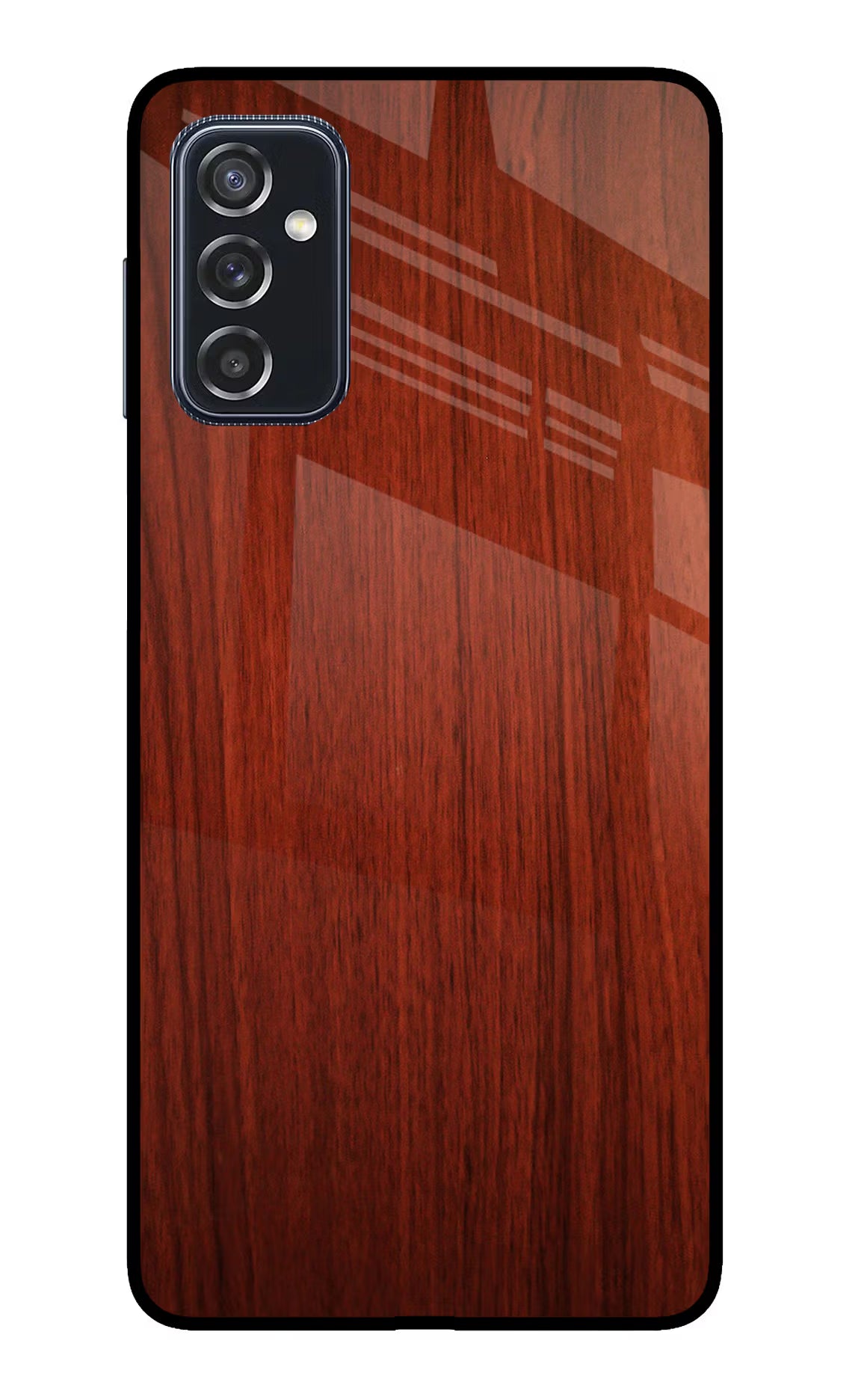 Wooden Plain Pattern Samsung M52 5G Glass Case Back Cover by Casekaro