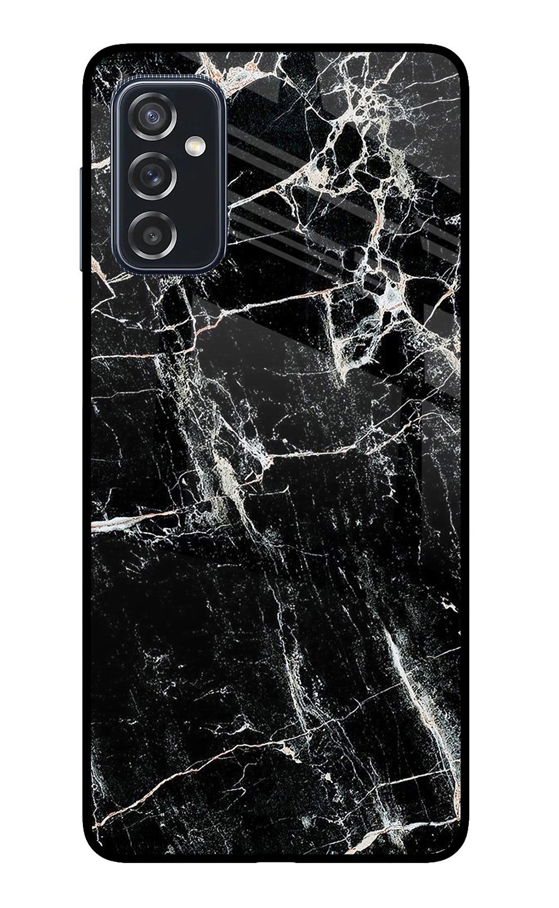 Black Marble Texture Samsung M52 5G Glass Case