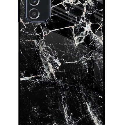 Black Marble Texture Samsung M52 5G Glass Case