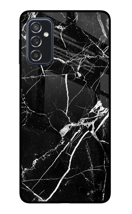 Black Marble Pattern Samsung M52 5G Glass Case