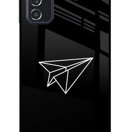 Paper Plane White Samsung M52 5G Glass Case Back Cover by Casekaro