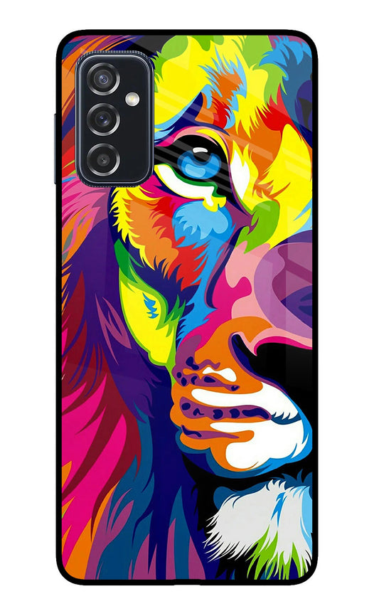 Lion Half Face Samsung M52 5G Glass Case