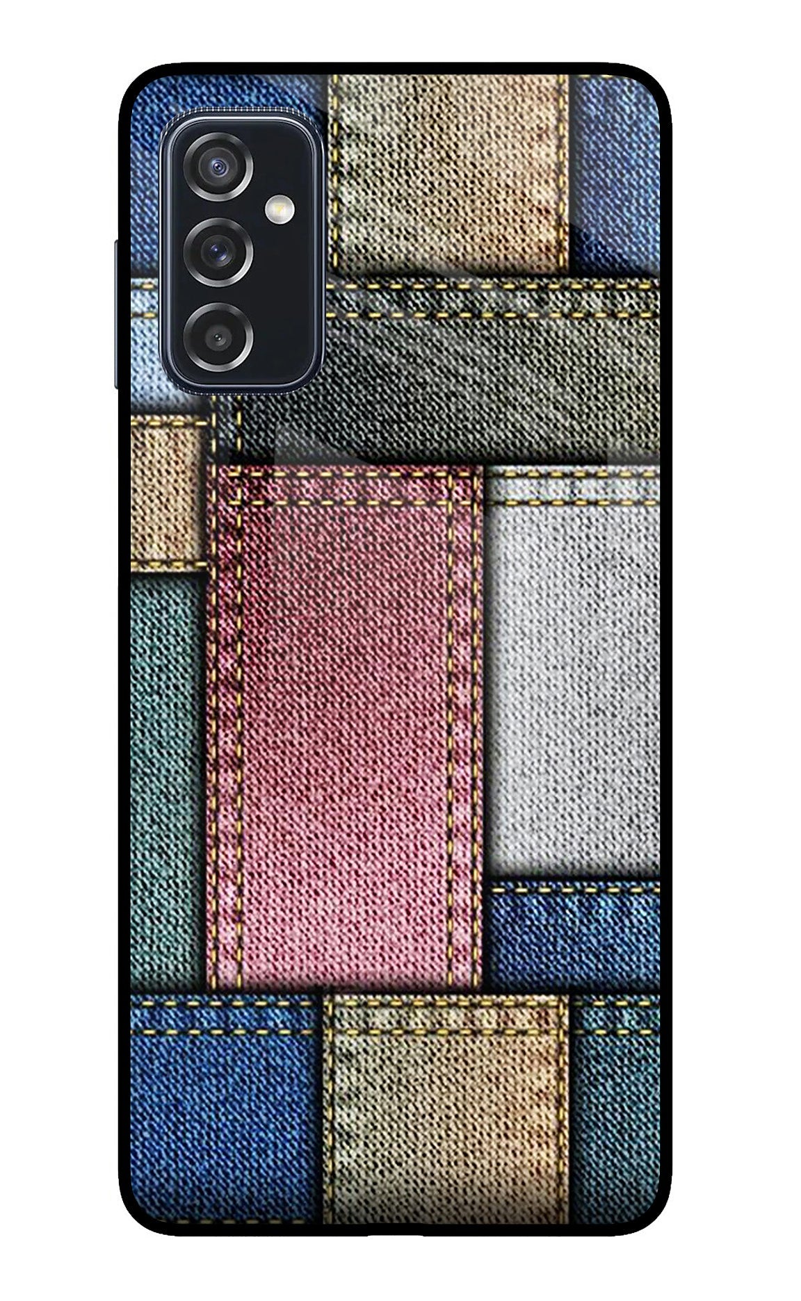 Multicolor Jeans Samsung M52 5G Glass Case