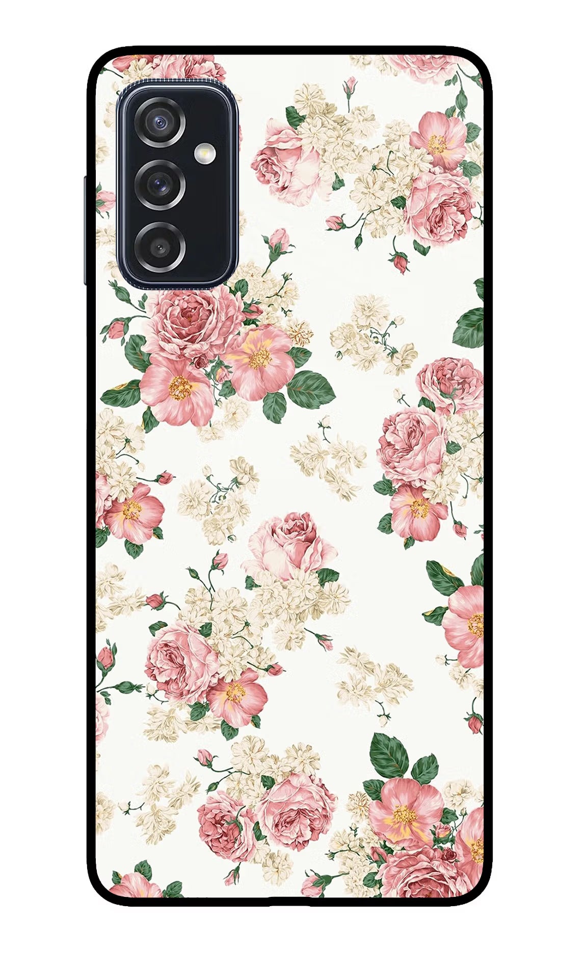 Flowers Samsung M52 5G Glass Case Back Cover by Casekaro